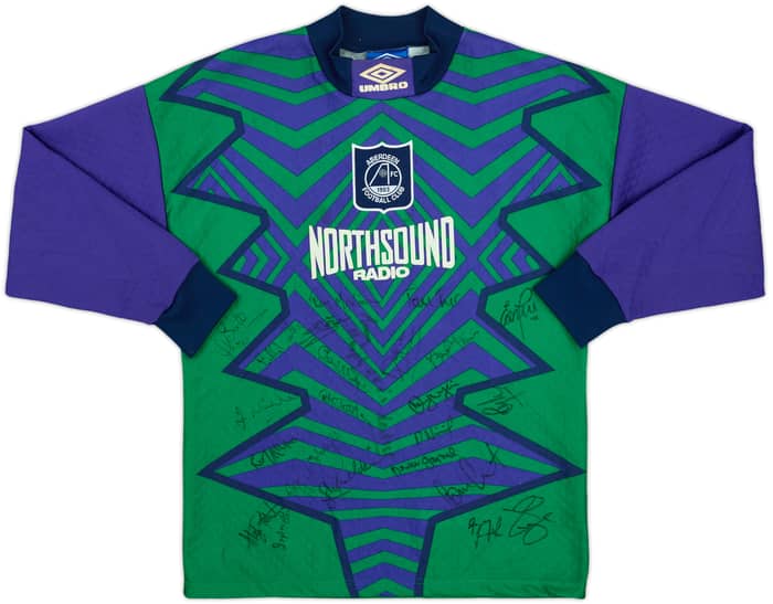 1994-95 Aberdeen Squad Signed GK Shirt Snelders #1 - 8/10 - (XS)