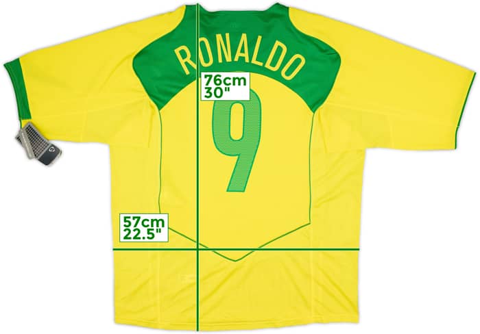 2004-06 Brazil Home Shirt Ronaldo #9 (XL)