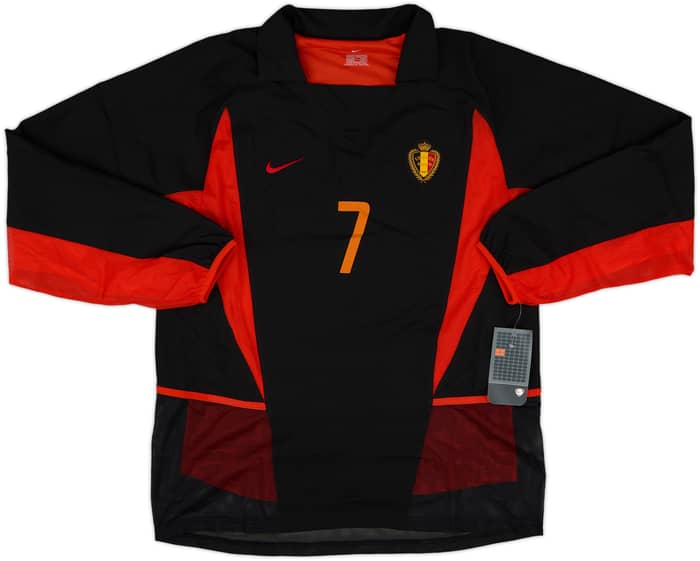 2002-04 Belgium Player Issue Away L/S Shirt Wilmots #7 (M)