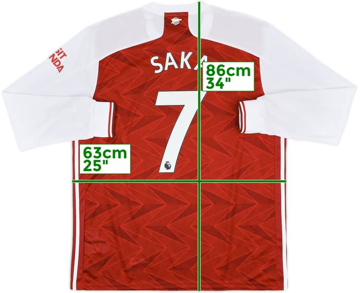2020-21 Arsenal Home L/S Shirt Saka #7 (XL)