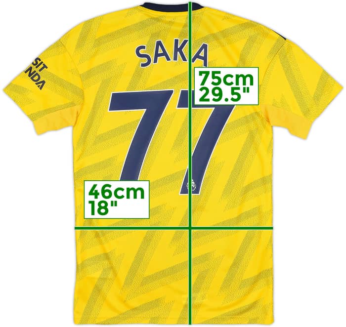 2019-20 Arsenal Away Shirt Saka #77 (XS)