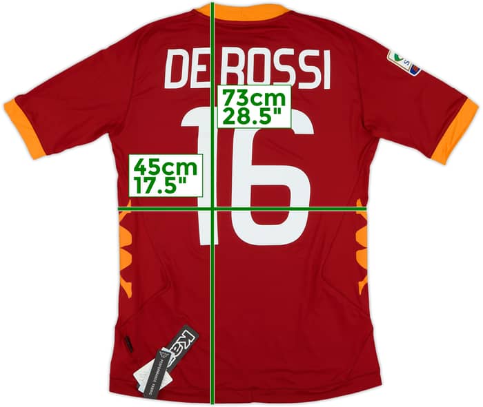 2011-12 Roma Home Shirt De Rossi #16 (M)
