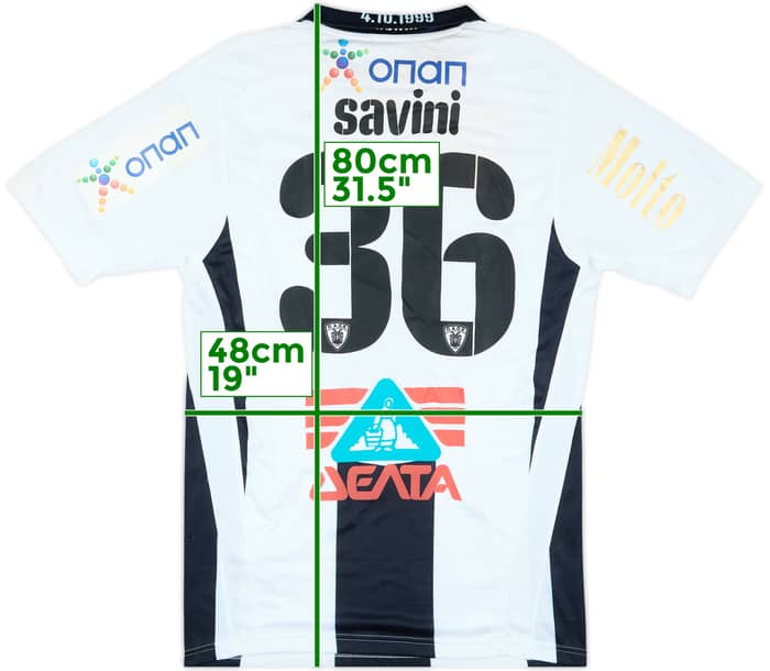 2009-10 PAOK Player Issue Signed Home Shirt Savini #36 - 5/10 - (L)