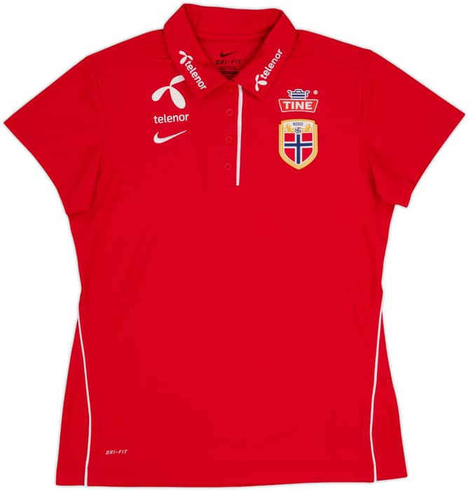 2014-15 Norway Nike Women's Player Issue Polo Shirt #3 - 10/10 - (L)