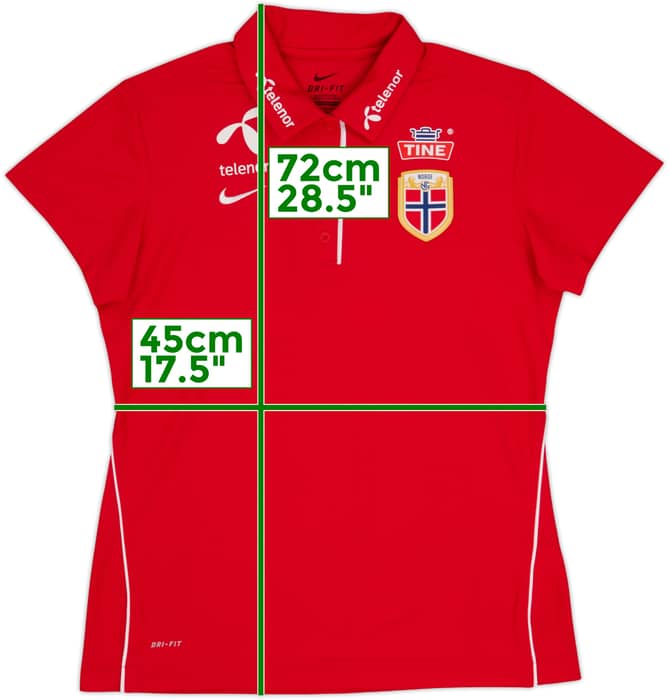 2014-15 Norway Nike Women's Player Issue Polo Shirt #3 - 10/10 - (L)