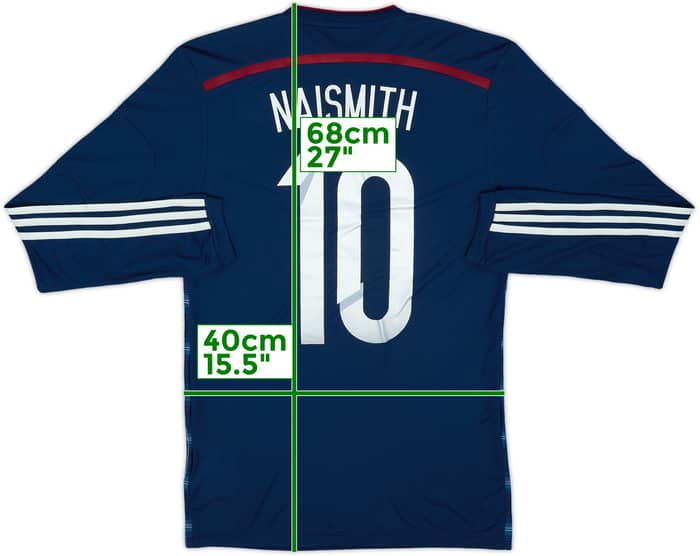 2014-15 Scotland Player Issue Home L/S Shirt Naismith #10 (S)