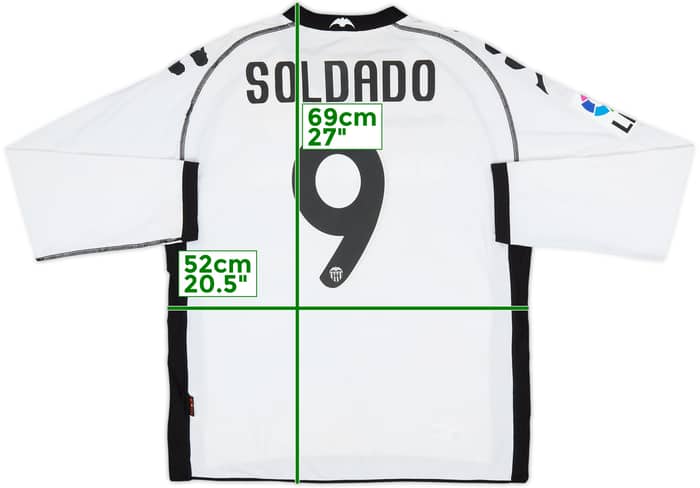2009-10 Valencia Home L/S Shirt Soldado #9 - 9/10 - (XL)