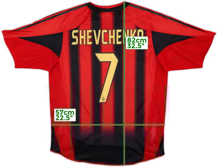 2004-05 AC Milan Home Shirt Shevchenko #7 - 8/10 - (L)