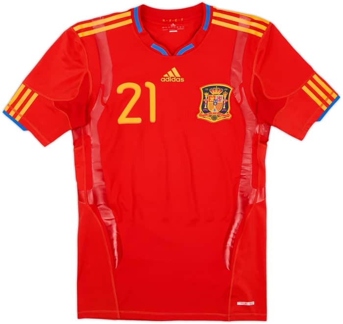 2009-10 Spain Player Issue TechFit Home Shirt Silva #21 - 6/10 - (L)
