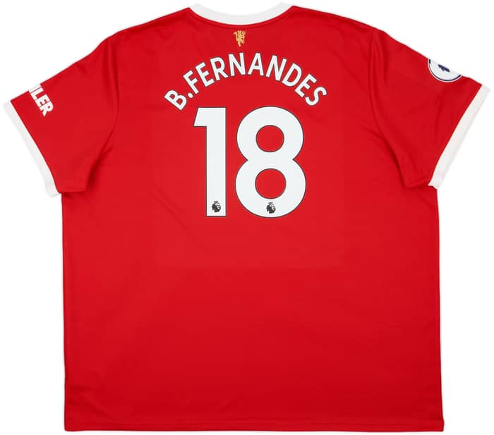 2021-22 Manchester United Home Shirt B.Fernandes #18 - 8/10 - (4XL)