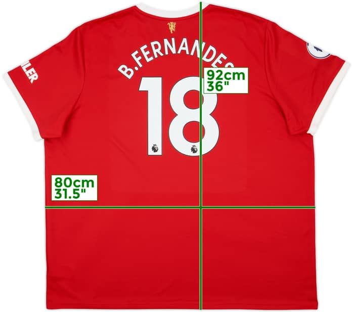 2021-22 Manchester United Home Shirt B.Fernandes #18 - 8/10 - (4XL)