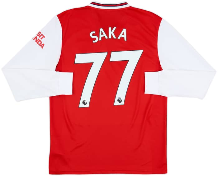 2019-20 Arsenal Home L/S Shirt Saka #77 - 8/10 - (M)