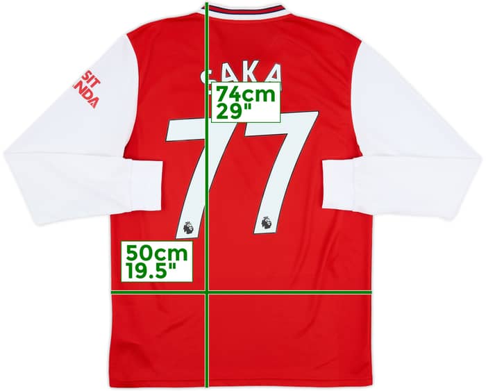 2019-20 Arsenal Home L/S Shirt Saka #77 - 8/10 - (M)
