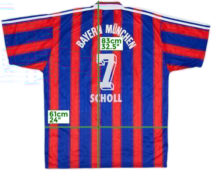 1995-97 Bayern Munich Home Shirt Scholl #7 - 6/10 - (XL)