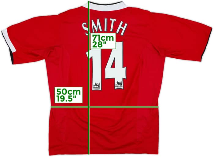 2004-06 Manchester United Home Shirt Smith #14 - 6/10 - (L)