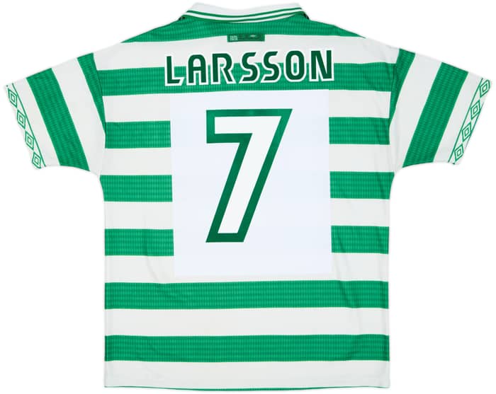 1997-99 Celtic Home Shirt Larsson #7 - 8/10 - (XL)