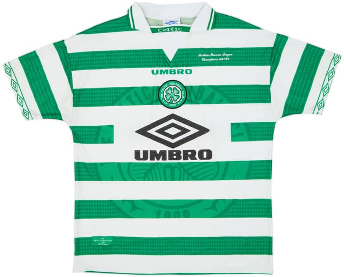 1997-99 Celtic Home Shirt Larsson #7 - 8/10 - (XL)