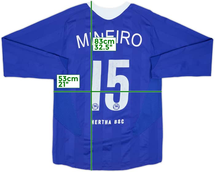2005-07 Hertha Berlin Player Issue Home L/S Shirt Mineiro #15 - 5/10 - (L)