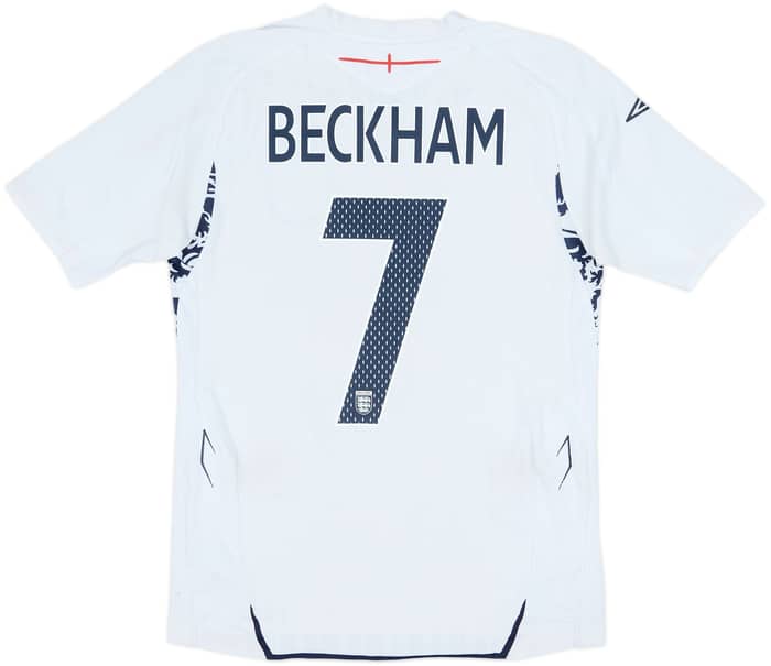 2007-09 England Home Shirt Beckham #7 - 6/10 - (S)