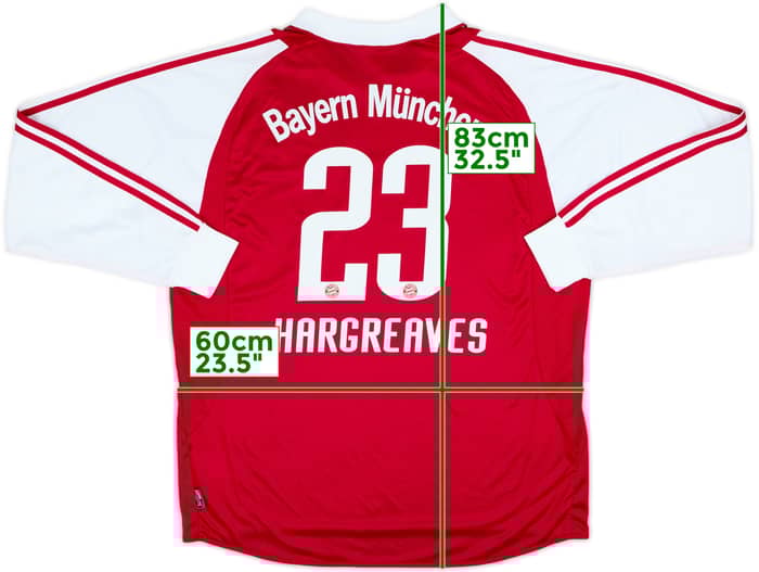 2004-05 Bayern Munich Home L/S Shirt Hargreaves #23 - 8/10 - (XL)