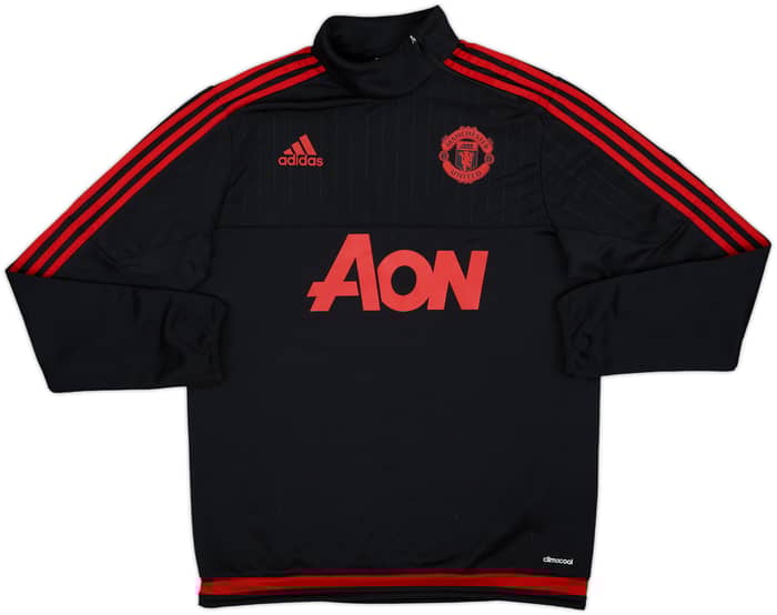 2015-16 Manchester United adidas 1/4 Zip Drill Top - 8/10 - (M)