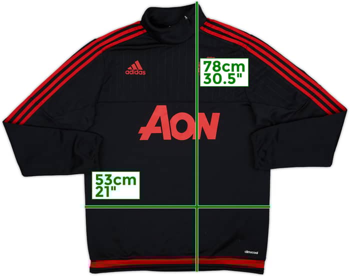 2015-16 Manchester United adidas 1/4 Zip Drill Top - 8/10 - (M)