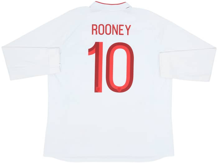 2012-13 England Home L/S Shirt Rooney #10 - 6/10 - (XXL)