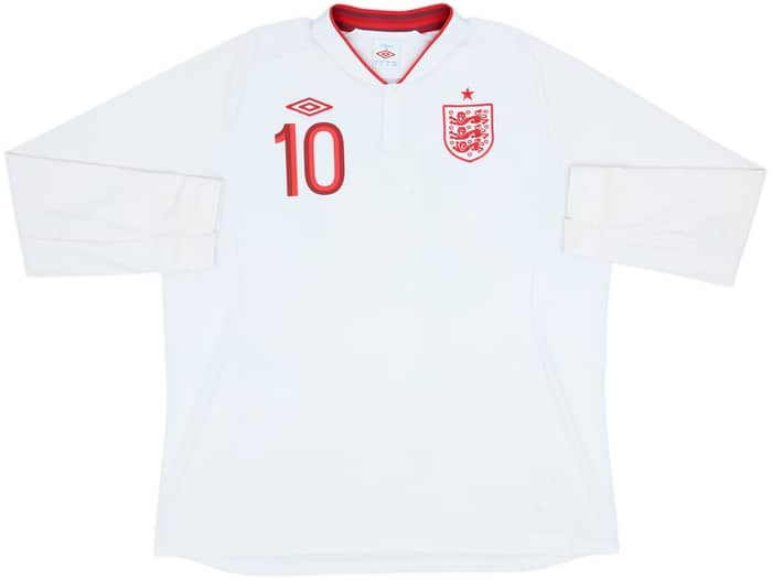 2012-13 England Home L/S Shirt Rooney #10 - 6/10 - (XXL)
