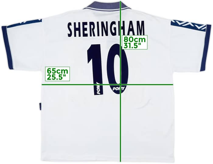 1995-97 Tottenham Home Shirt Sheringham #10 - 8/10 - (XL)