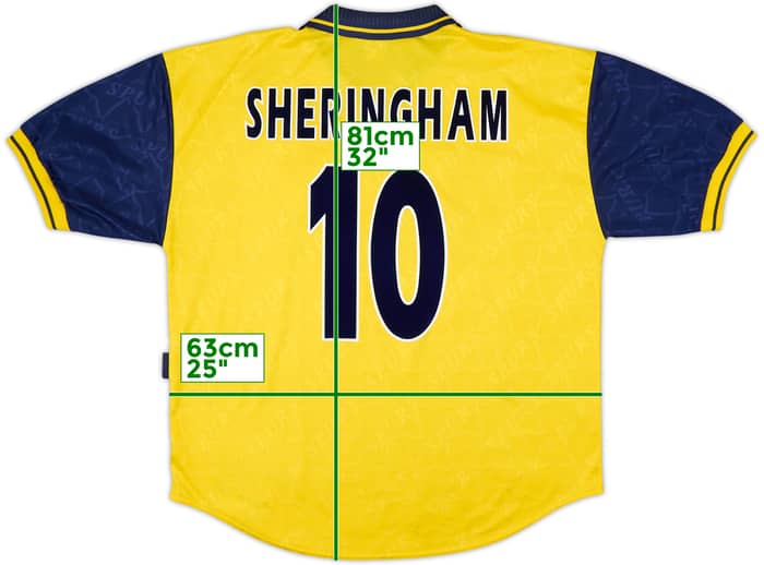 1995-97 Tottenham Third Shirt Sheringham #10 - 8/10 - (XL)