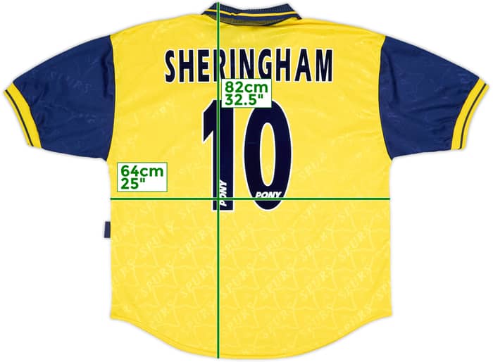 1995-97 Tottenham Third Shirt Sheringham #10 - 9/10 - (XL)