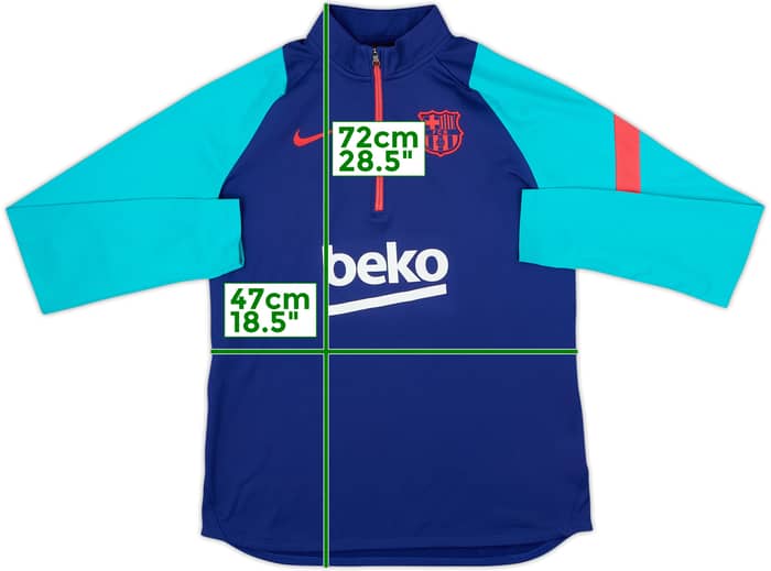 2021-22 Barcelona Nike 1/4 Zip Training Top - 8/10 - (M)