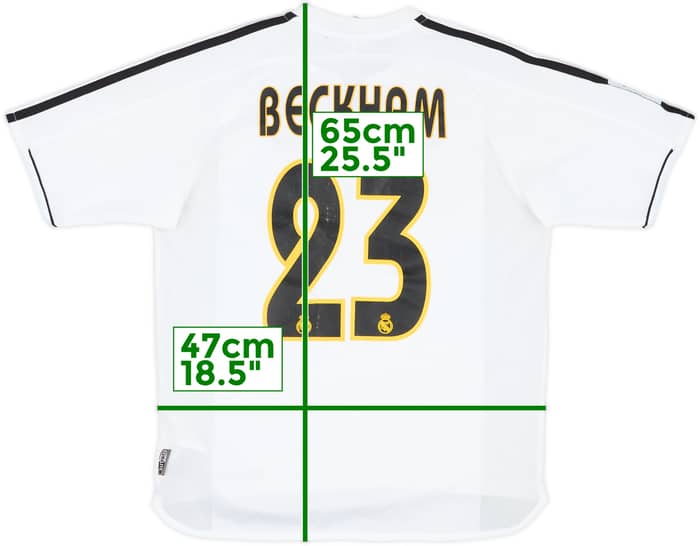 2003-04 Real Madrid Home Shirt Beckham #23 - 5/10 - (XL.Boys)