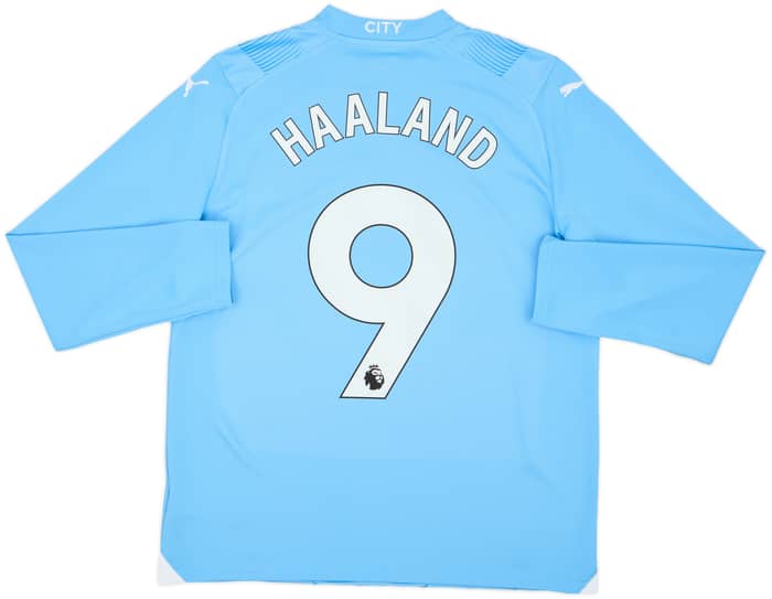 2023-24 Manchester City Home L/S Shirt Haaland #9 - 10/10 - (XL.Boys)