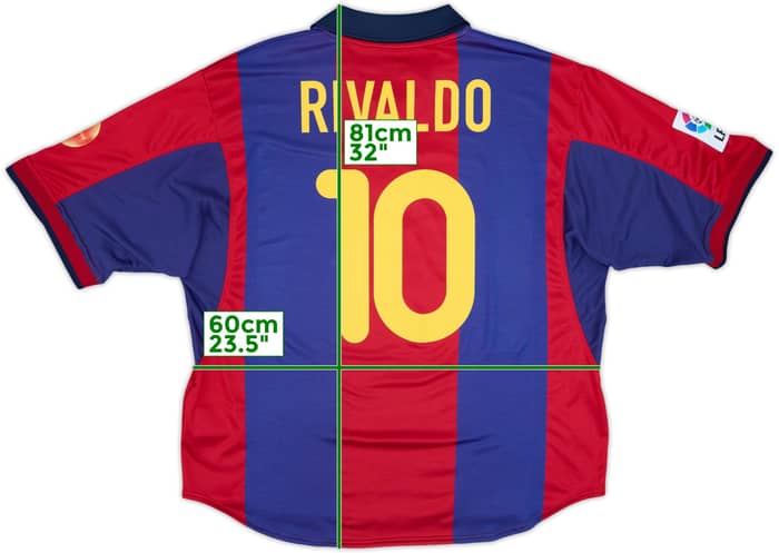 2000-01 Barcelona Home Shirt Rivaldo #10 - 10/10 - (XL)