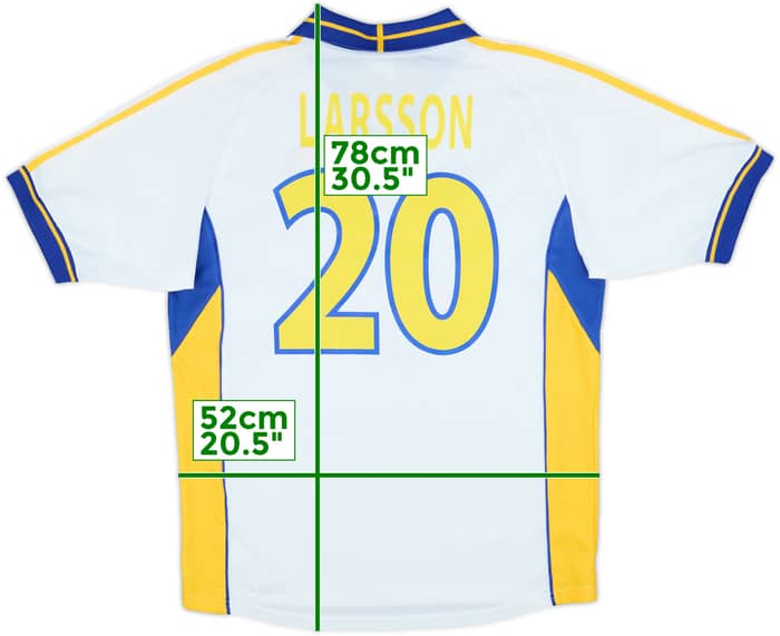 2000-02 Sweden Away Shirt Larsson #20 - 8/10 - (M)