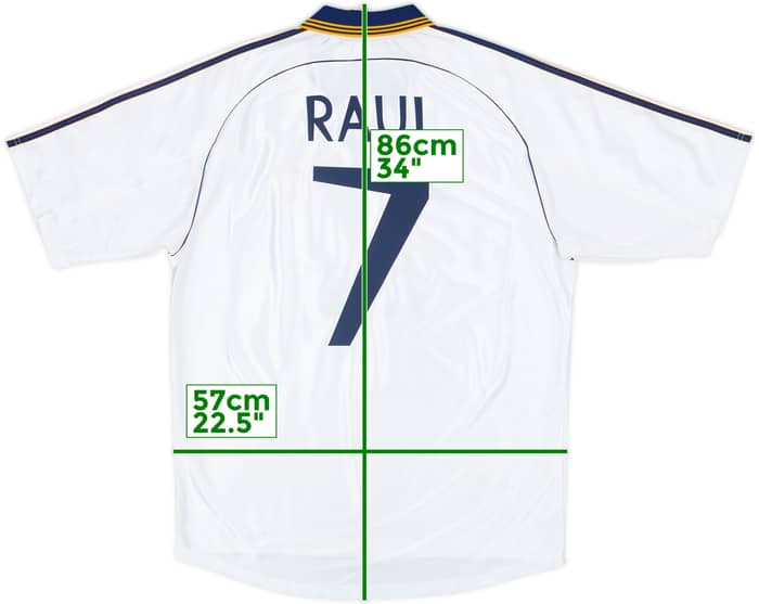 1998-00 Real Madrid Home Shirt Raul #7 - 8/10 - (L)
