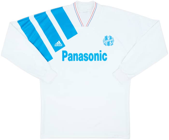 1991-92 Olympique Marseille Home L/S Shirt - 9/10 - (L)