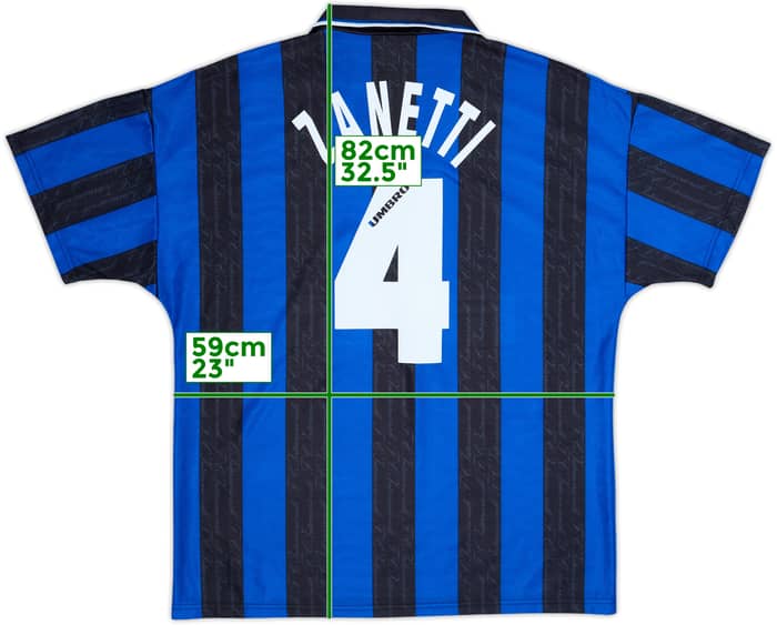 1996-97 Inter Milan Home Shirt Zanetti #4 - 9/10 - (L)
