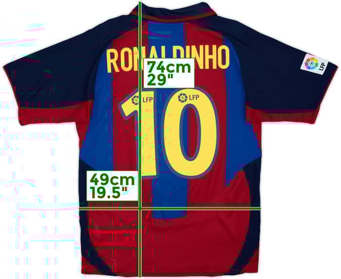 2003-04 Barcelona Home Shirt Ronaldinho #10 - 8/10 - (S)