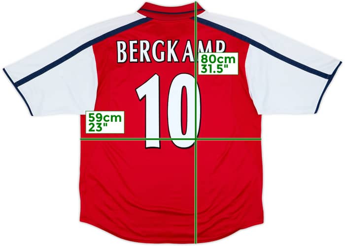 2000-02 Arsenal Home Shirt Bergkamp #10 - 7/10 - (XL)