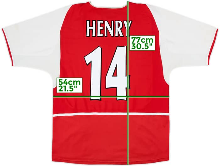2002-04 Arsenal Home Shirt Henry #14 - 8/10 - (XL)