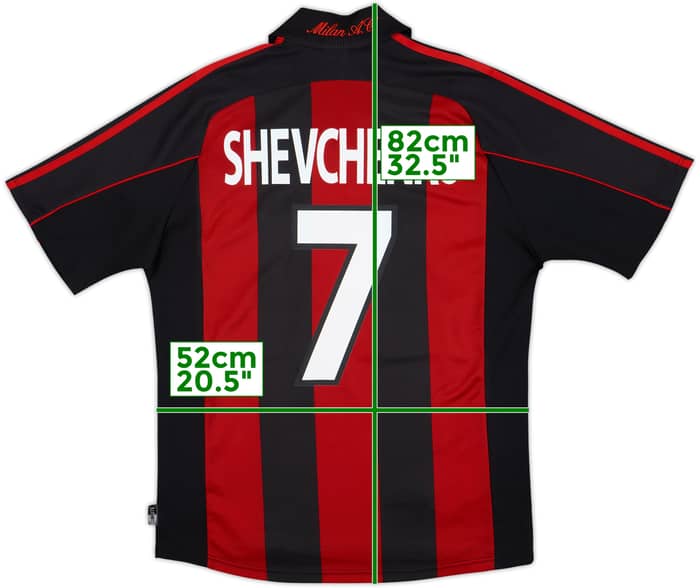 2000-02 AC Milan Home Shirt Shevchenko #7 - 8/10 - (M)