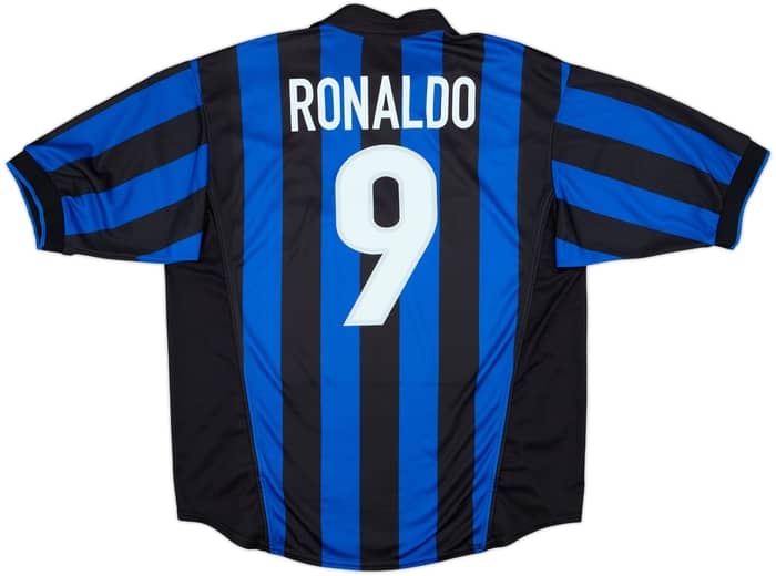 1998-99 Inter Milan Home Shirt Ronaldo #9 - 9/10 - (L)