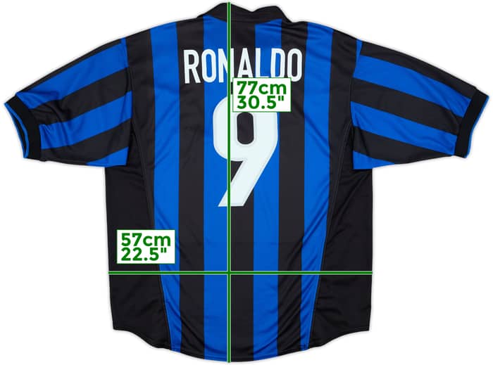 1998-99 Inter Milan Home Shirt Ronaldo #9 - 9/10 - (L)