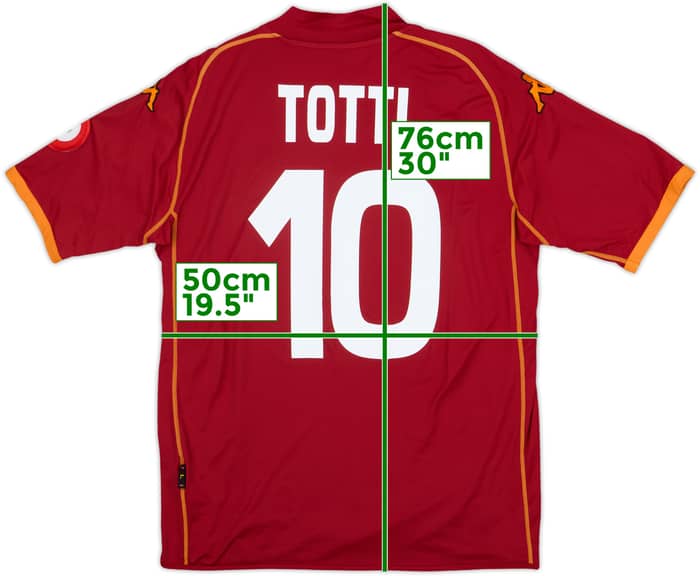 2008-09 Roma Home Shirt Totti #10 - 8/10 - (L)