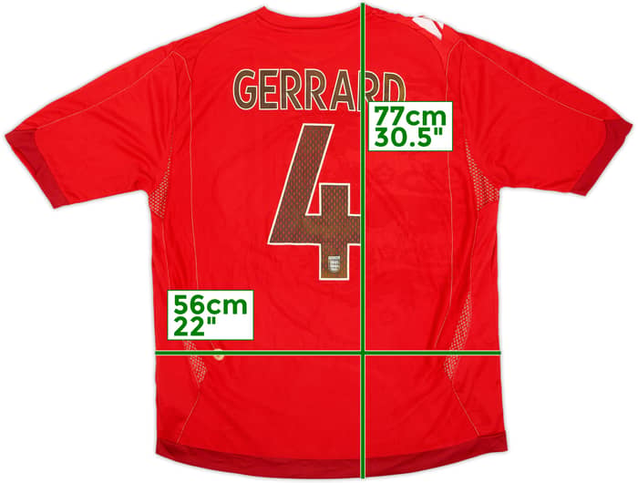 2006-08 England Away Shirt Gerrard #4 - 4/10 - (XL)