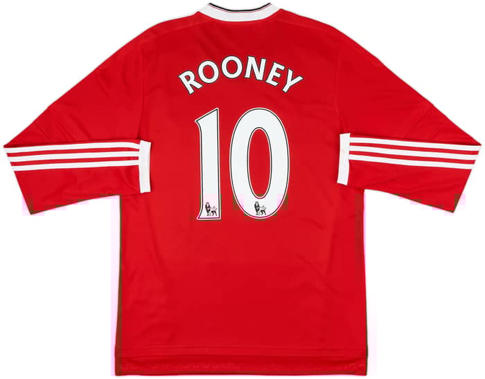 2015-16 Manchester United Home L/S Shirt Rooney #10 - 8/10 - (M)