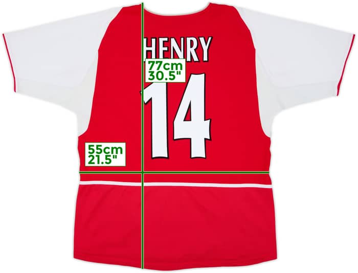 2002-04 Arsenal Home Shirt Henry #14 - 7/10 - (L)