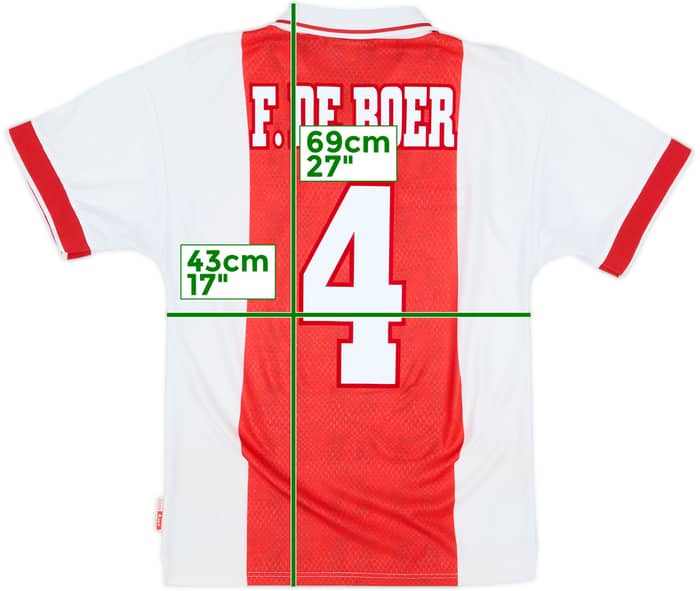 1998-99 Ajax Home Shirt F.De Boer #4 - 6/10 - (Y)